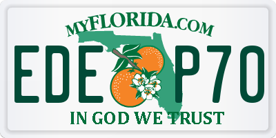 FL license plate EDEP70