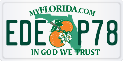 FL license plate EDEP78
