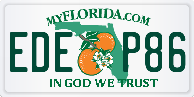 FL license plate EDEP86