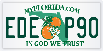 FL license plate EDEP90
