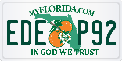 FL license plate EDEP92