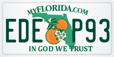 FL license plate EDEP93