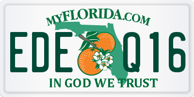 FL license plate EDEQ16