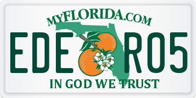 FL license plate EDER05