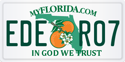 FL license plate EDER07