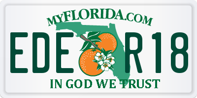 FL license plate EDER18