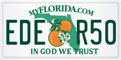 FL license plate EDER50