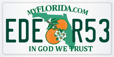 FL license plate EDER53