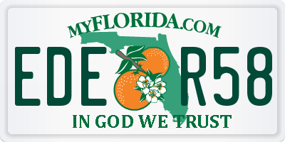 FL license plate EDER58
