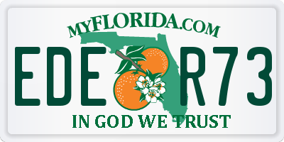 FL license plate EDER73