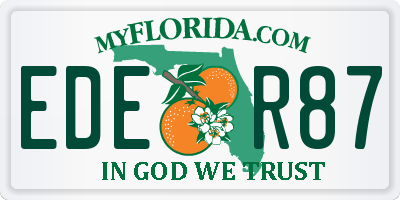 FL license plate EDER87
