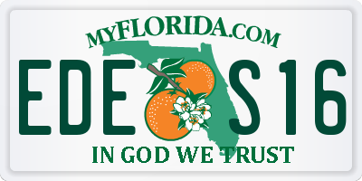 FL license plate EDES16