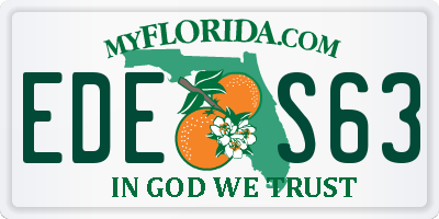 FL license plate EDES63