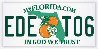 FL license plate EDET06