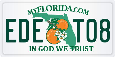 FL license plate EDET08