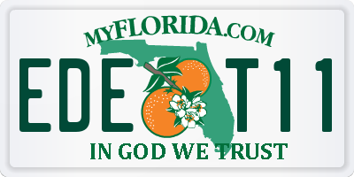 FL license plate EDET11