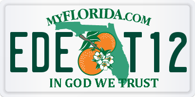 FL license plate EDET12