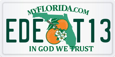 FL license plate EDET13