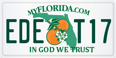 FL license plate EDET17