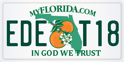 FL license plate EDET18