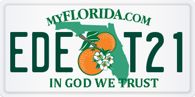 FL license plate EDET21