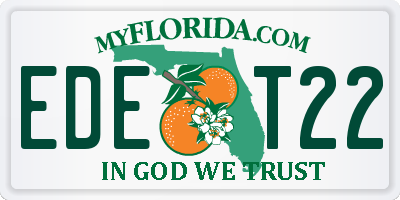 FL license plate EDET22