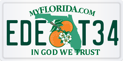 FL license plate EDET34