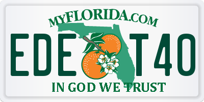 FL license plate EDET40