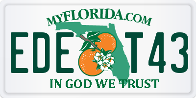 FL license plate EDET43