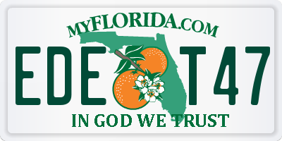 FL license plate EDET47