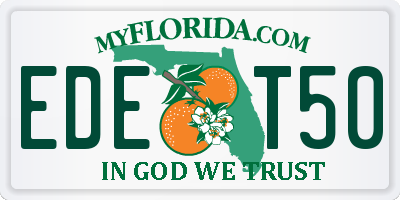 FL license plate EDET50