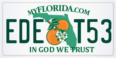 FL license plate EDET53