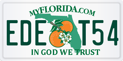 FL license plate EDET54