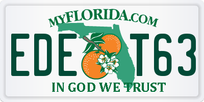FL license plate EDET63