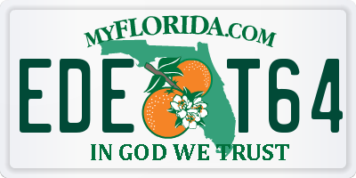 FL license plate EDET64