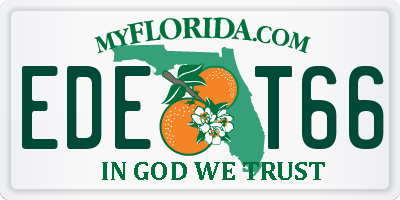 FL license plate EDET66