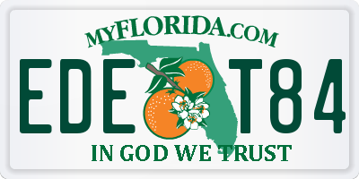 FL license plate EDET84