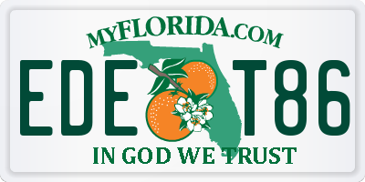 FL license plate EDET86