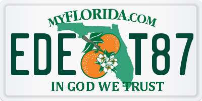 FL license plate EDET87