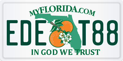 FL license plate EDET88