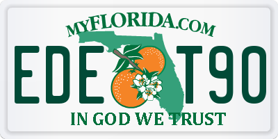 FL license plate EDET90
