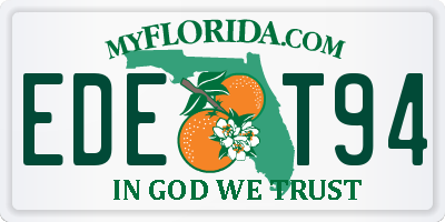 FL license plate EDET94