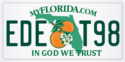 FL license plate EDET98