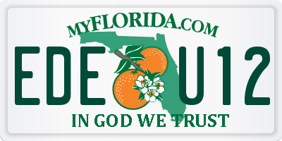 FL license plate EDEU12
