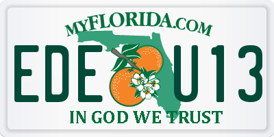 FL license plate EDEU13