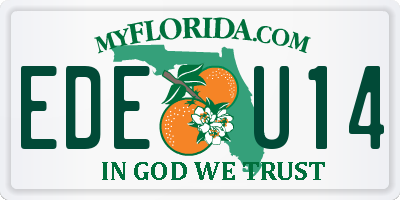 FL license plate EDEU14