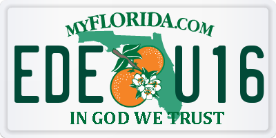 FL license plate EDEU16