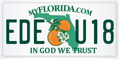 FL license plate EDEU18