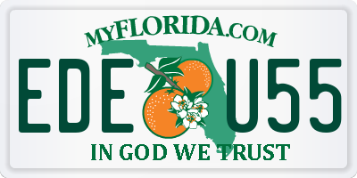 FL license plate EDEU55