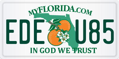 FL license plate EDEU85